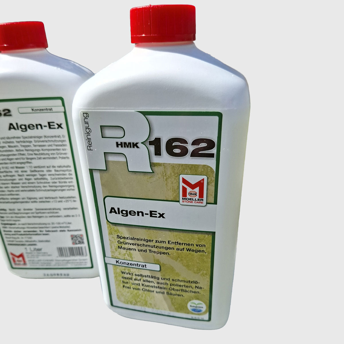 HMK R162 Algen-Ex Reiniger Konzentrat in 1 Liter Flasche zur Entfernung von Grünbelägen auf Naturstein und Kunststein