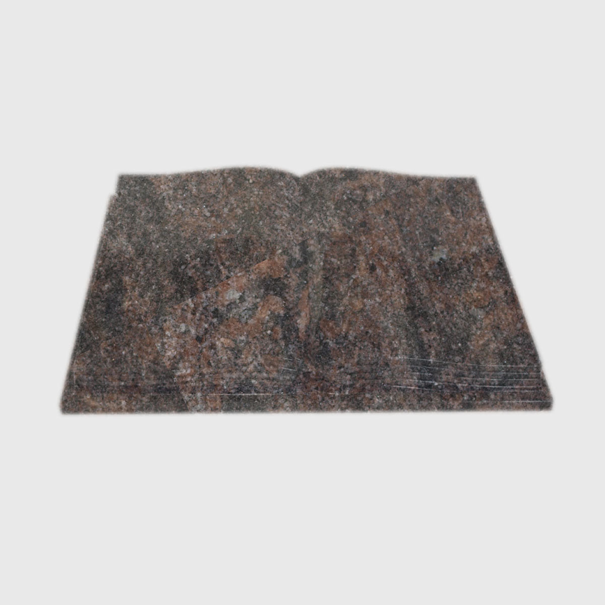 Granitbuch Himalaya Granit in Buchform mit Stütze für Grab oder Deckplatte