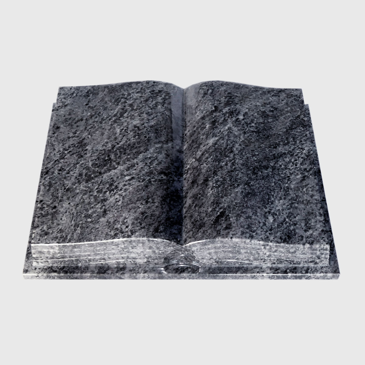 Granitbuch aus Orion Blue Granit in Buchform als Grabstein für Urnengrab