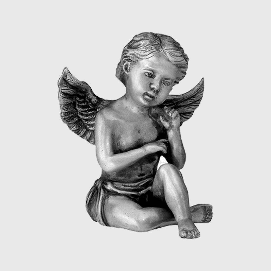 Engel aus Aluminium oder Bronze Sitzend