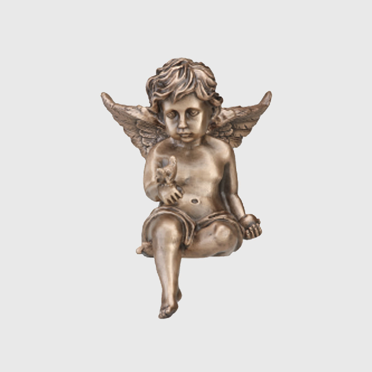 Bronze Engel als Grabschmuck, detailreich gearbeitet, witterungsbeständig.