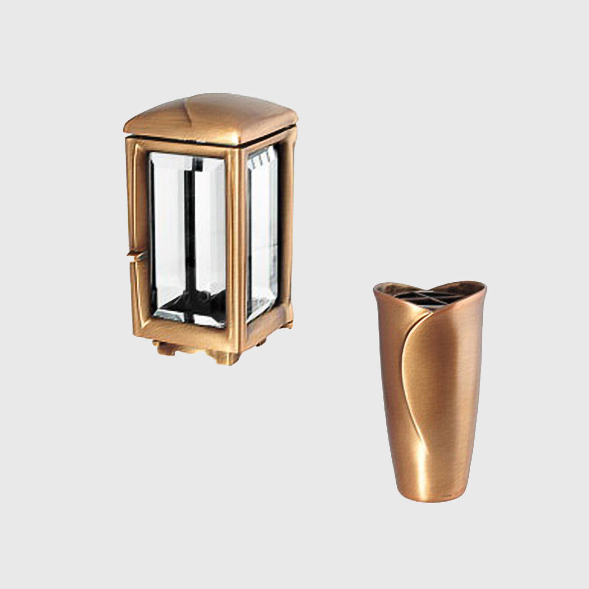 Urnengrab Set Laterne 5041 und Vase 6017 in Bronze