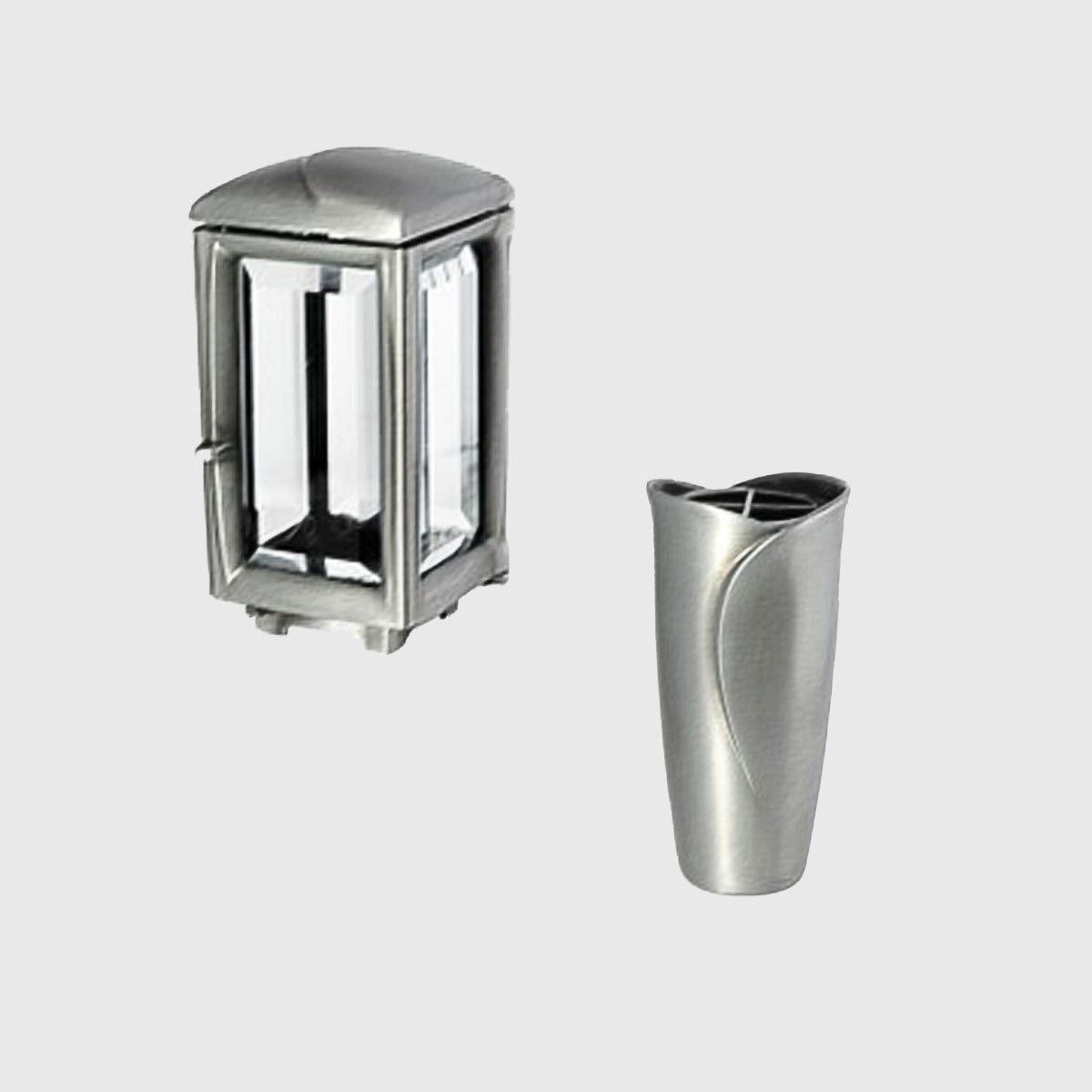 Urnengrab Set Laterne 5042 und Vase 6018 aus Aluminium
