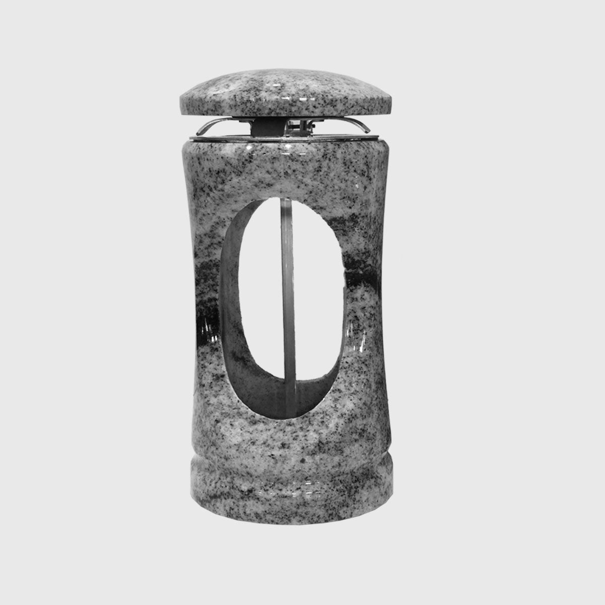 Grablaterne aus Viscount White Granit, wetterfest & pflegeleicht, Tipp Kombination mit Vase & Schale – Stone Lounge
