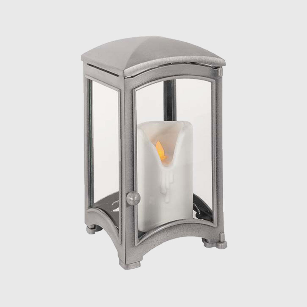 Grablampe W125 aus Aluminium – wetterfeste Laterne mit Glasfenstern, passend zu Vase W418, Schale AS609 und Weihwasserkessel WKA1250