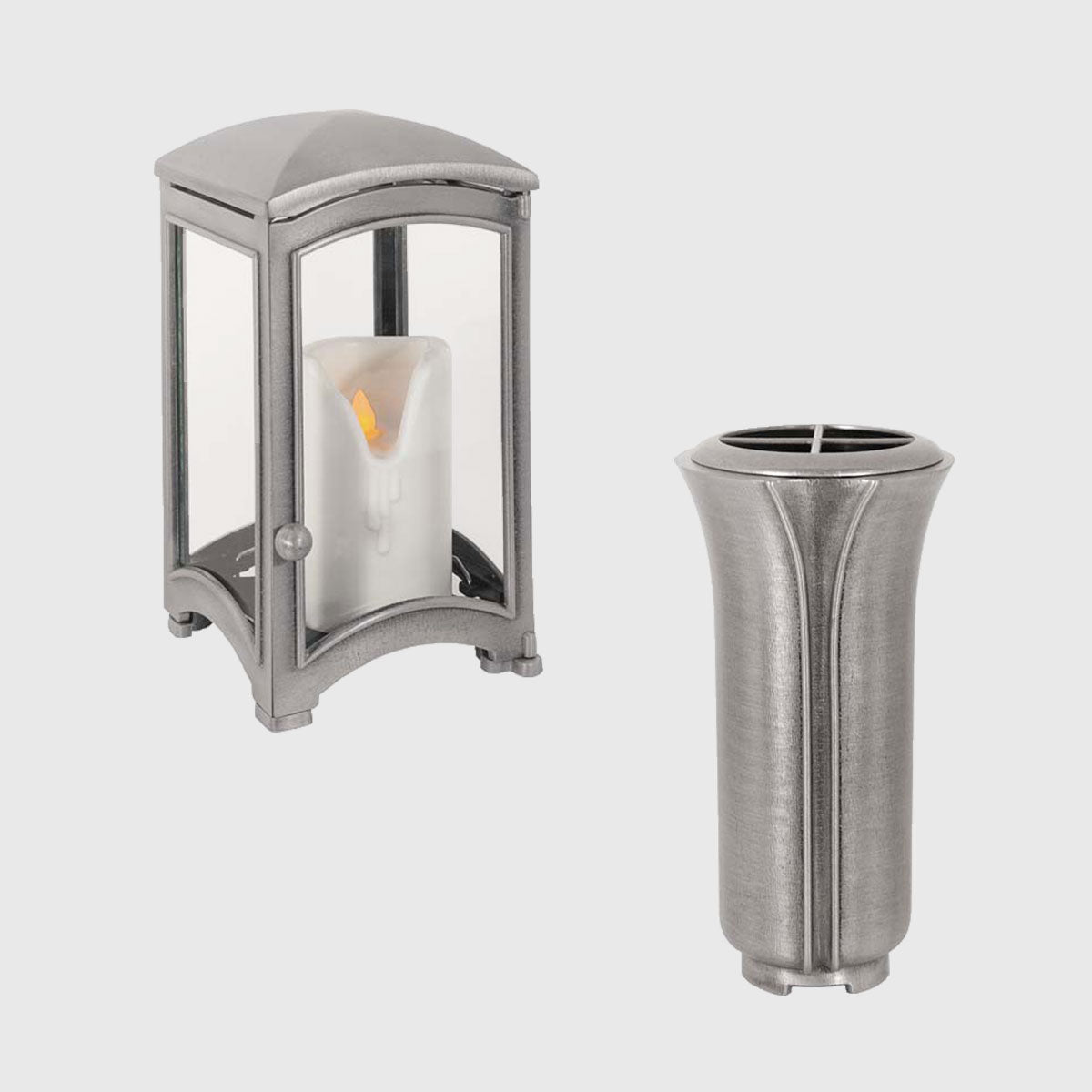 Grablampe W125 und Vase W418 aus Aluminium – passendes Set zu Schale AS609 und Weihwasserkessel WKA1250