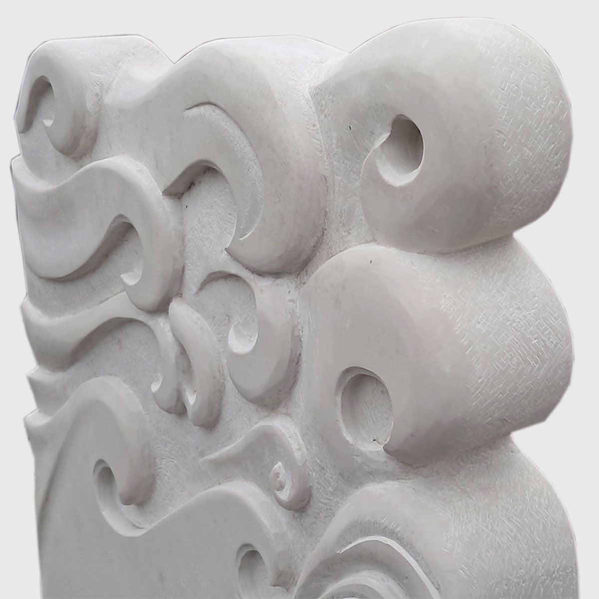 Ornament Wellen - Grabstein aus Ocean Beige Marmor