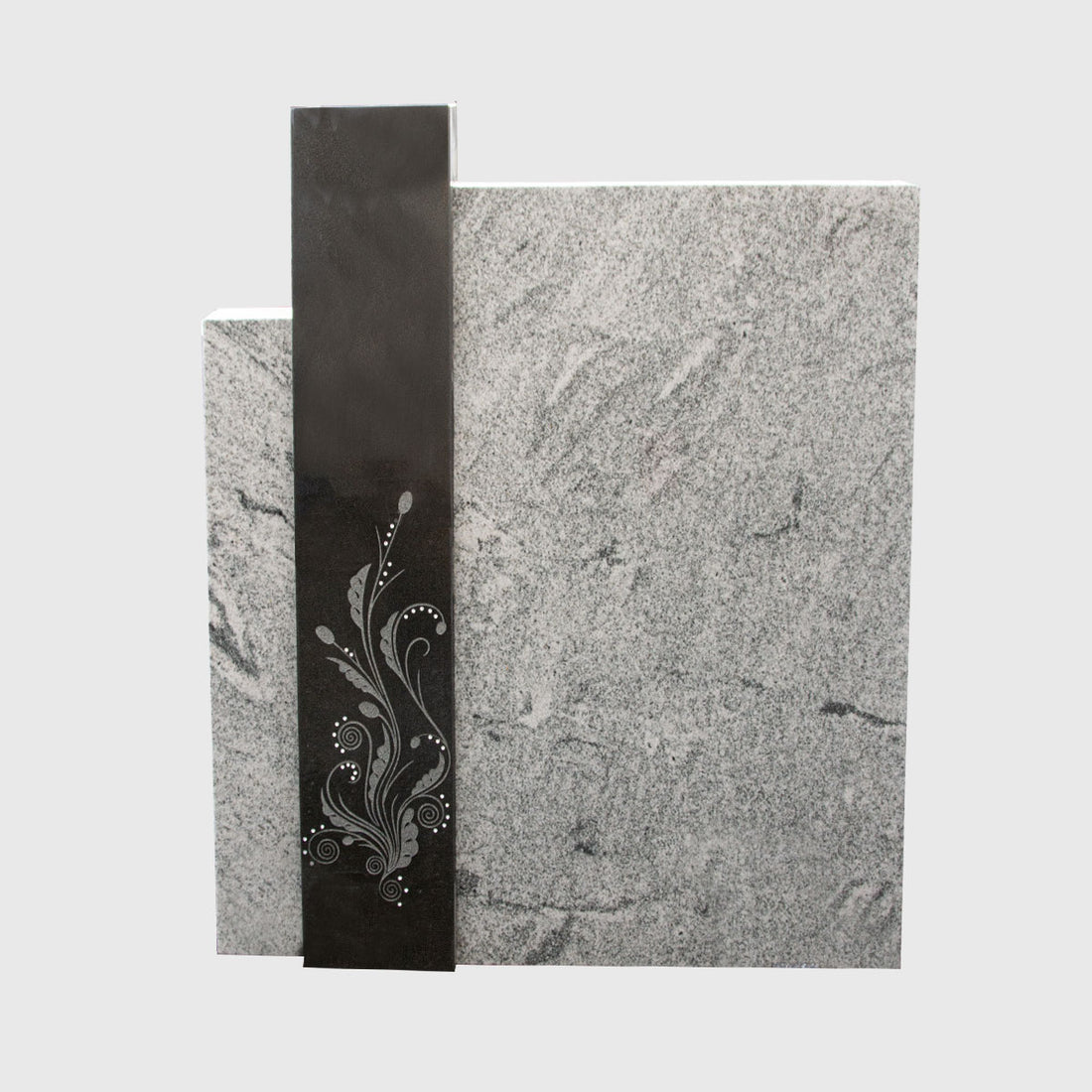 Grabstein aus Viscount White- und PremiumBlack Granit