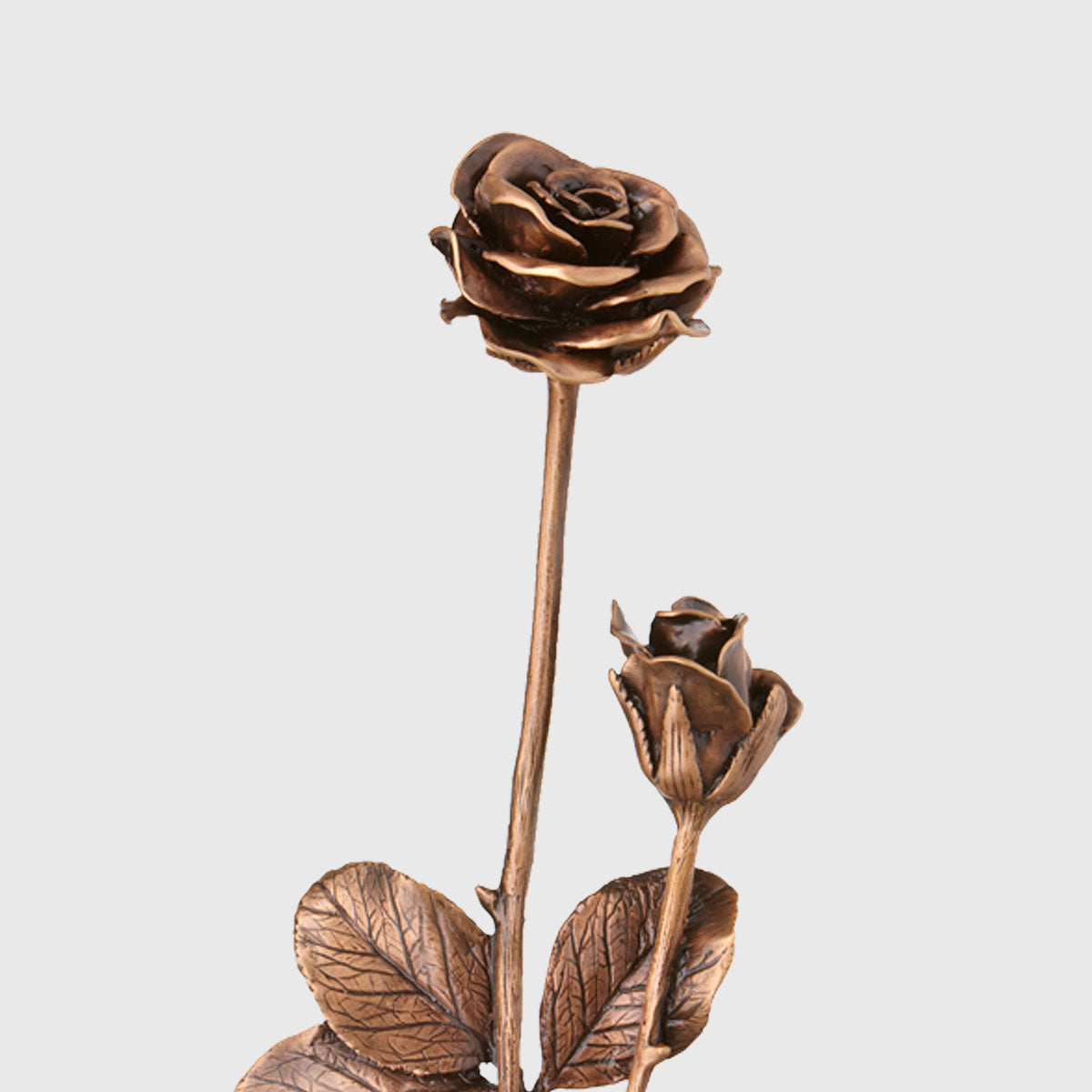 Rose Grabornament Bronze 51 cm für Grabstein Grabdekoration