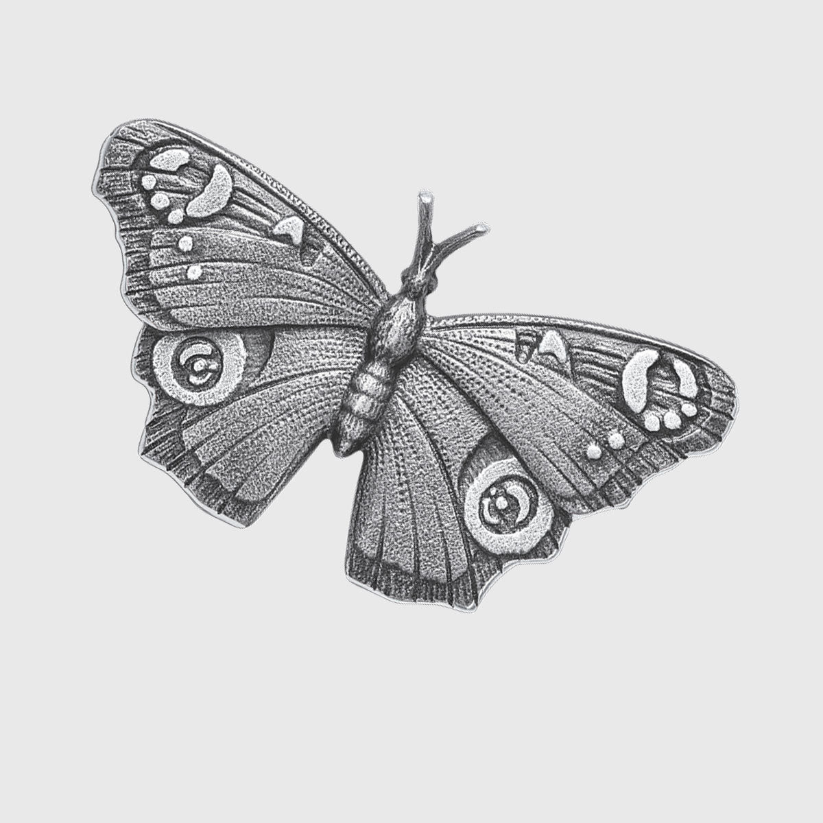 Schmetterling Tagpfauenauge Grabornament Bronze oder Aluminium für Grabstein