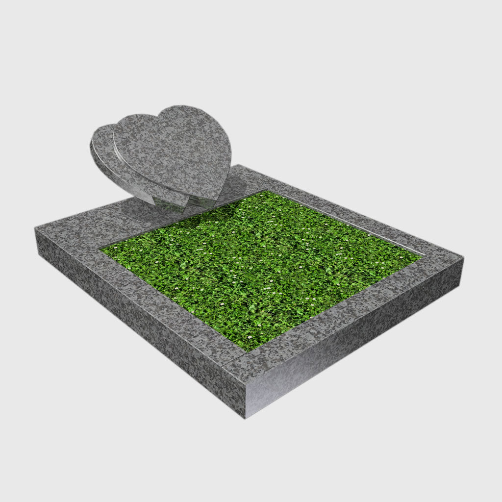 Urnengrab aus Tarn Granit kaufen – stilvolle Grabanlage mit Herzstein als Grabmal