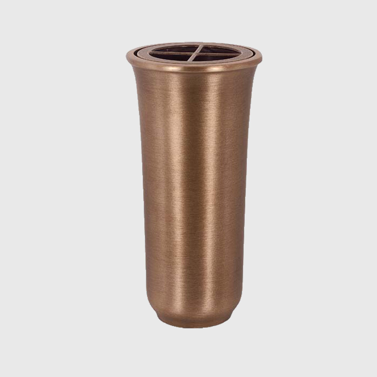 Grabvase W/431 aus Bronze mit Einsatz für frische Blumen – wetterfester Grabschmuck für Urnengrab