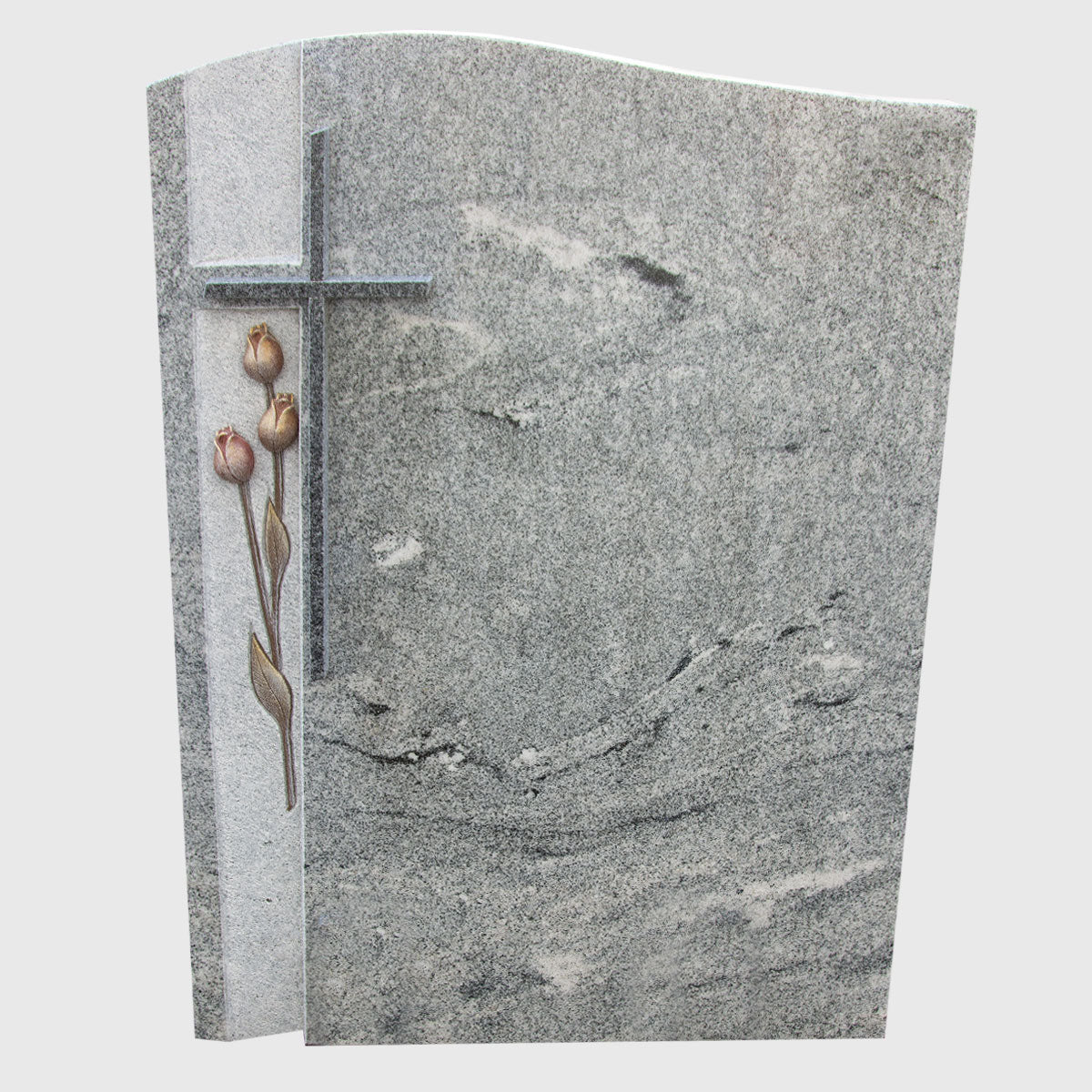 Grabstein Viscount White Granit mit Kreuz Gebhartser