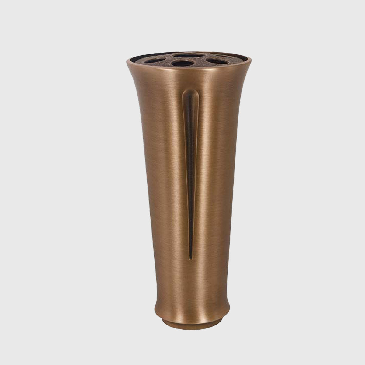 Grabvase W/410 aus Bronze mit Einsatz für frische Blumen – klassische wetterfeste Grabschmuck Vase