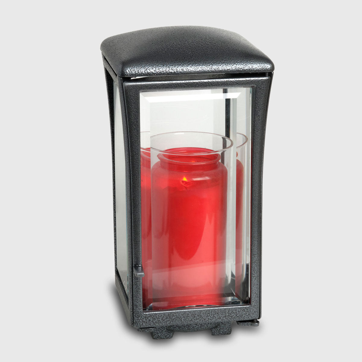 Moderne Grablaterne BL146G in Anthrazit Grau mit Glasflächen für stilvolle Grabanlagen