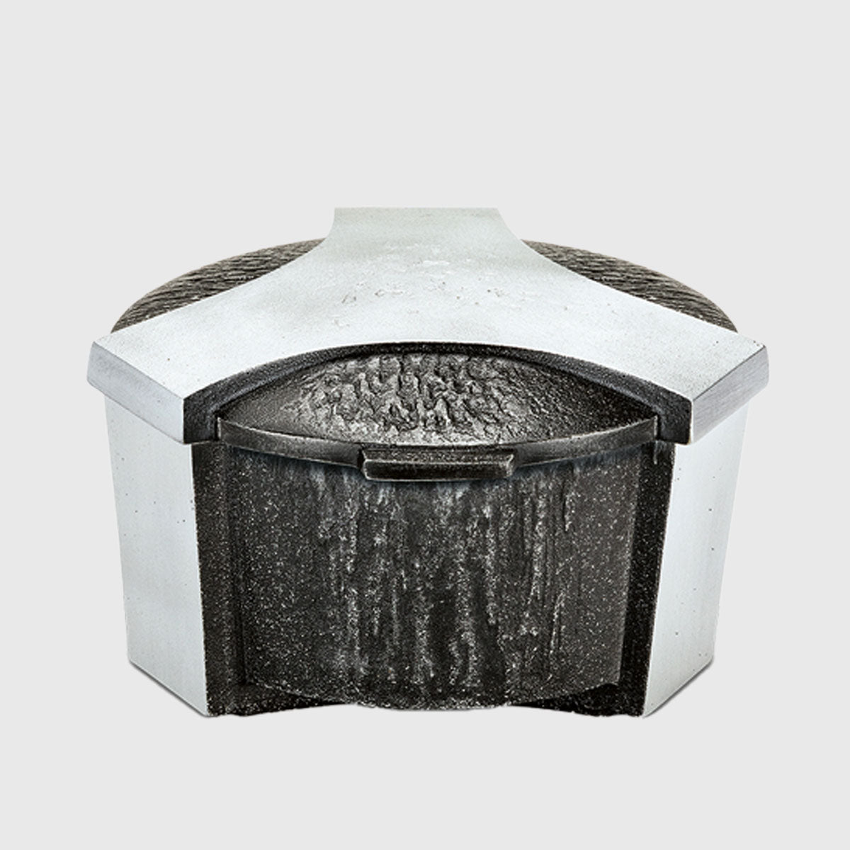 Weihwasserkessel Aluminium Schwarz/Silber für Grabgestaltung