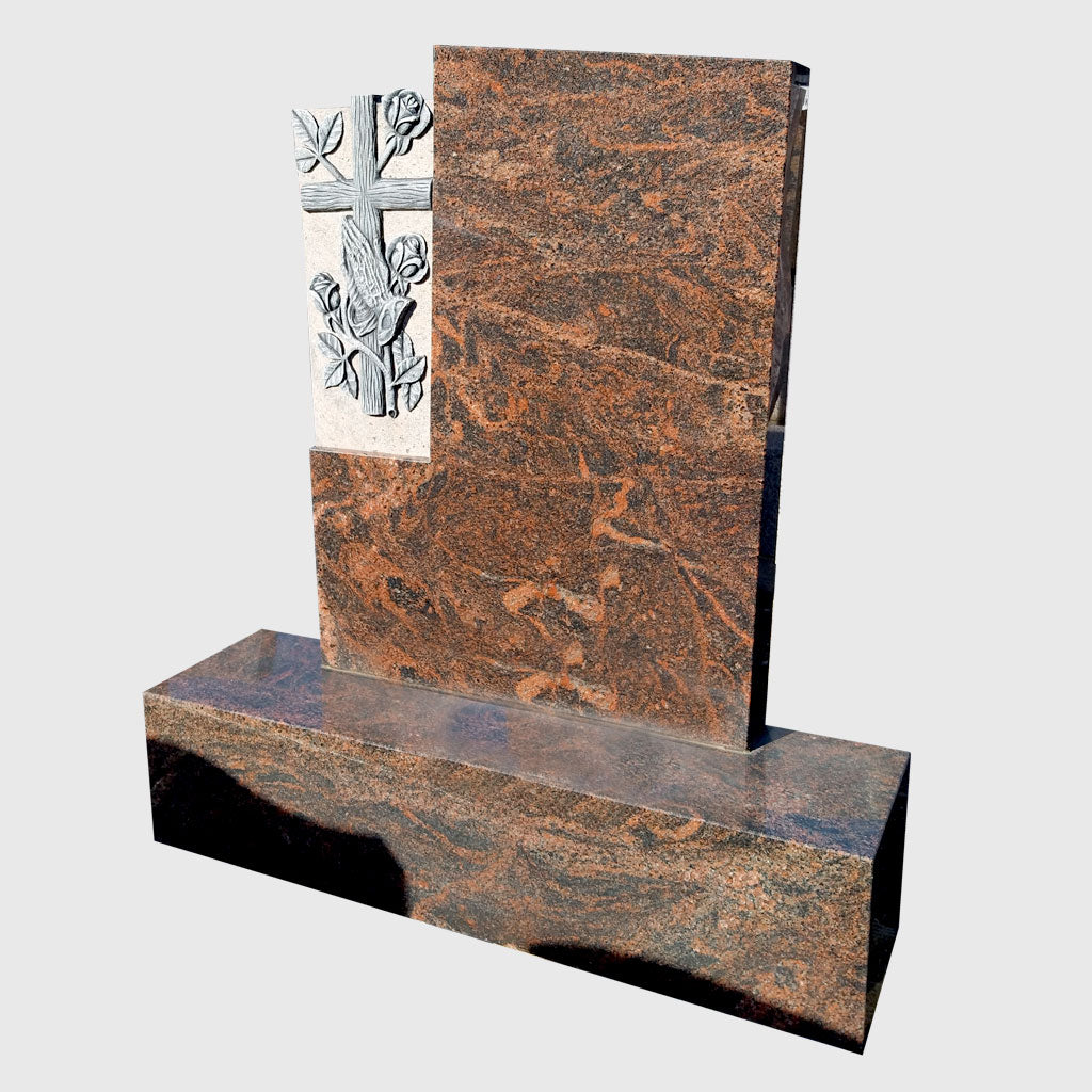 Grabstein und Sockel aus Aruba Granit