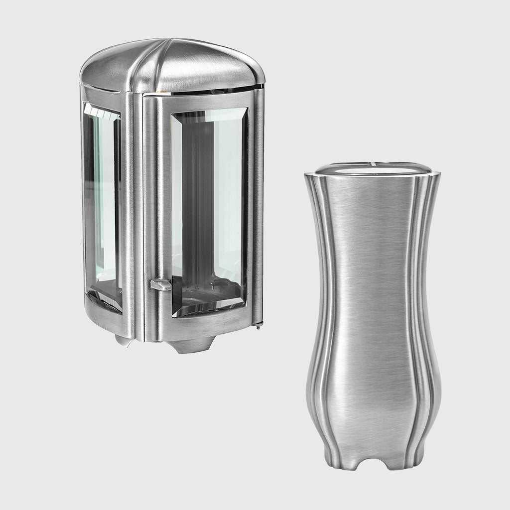 Laterne und Vase Set AL2119 aus Aluminium