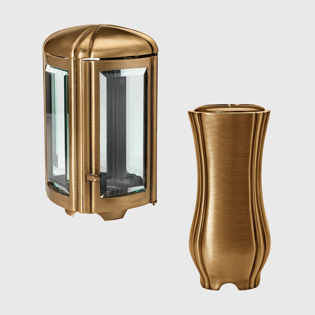 Laterne und Vase Set BL2019 aus Bronze