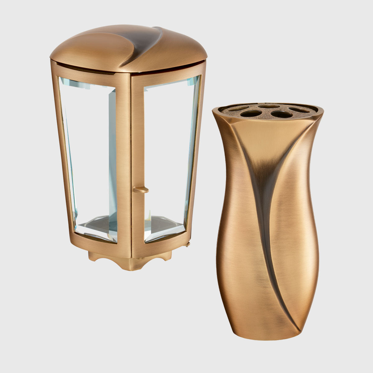 Laterne und Vase Set 2485.1 aus Bronze