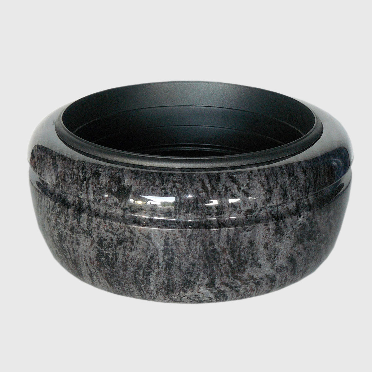 Pflanzschale Orion Blue Granit Ø 43 cm, wetterfest & pflegeleicht, Tipp Kombination mit Laterne & Vase – Stone Lounge