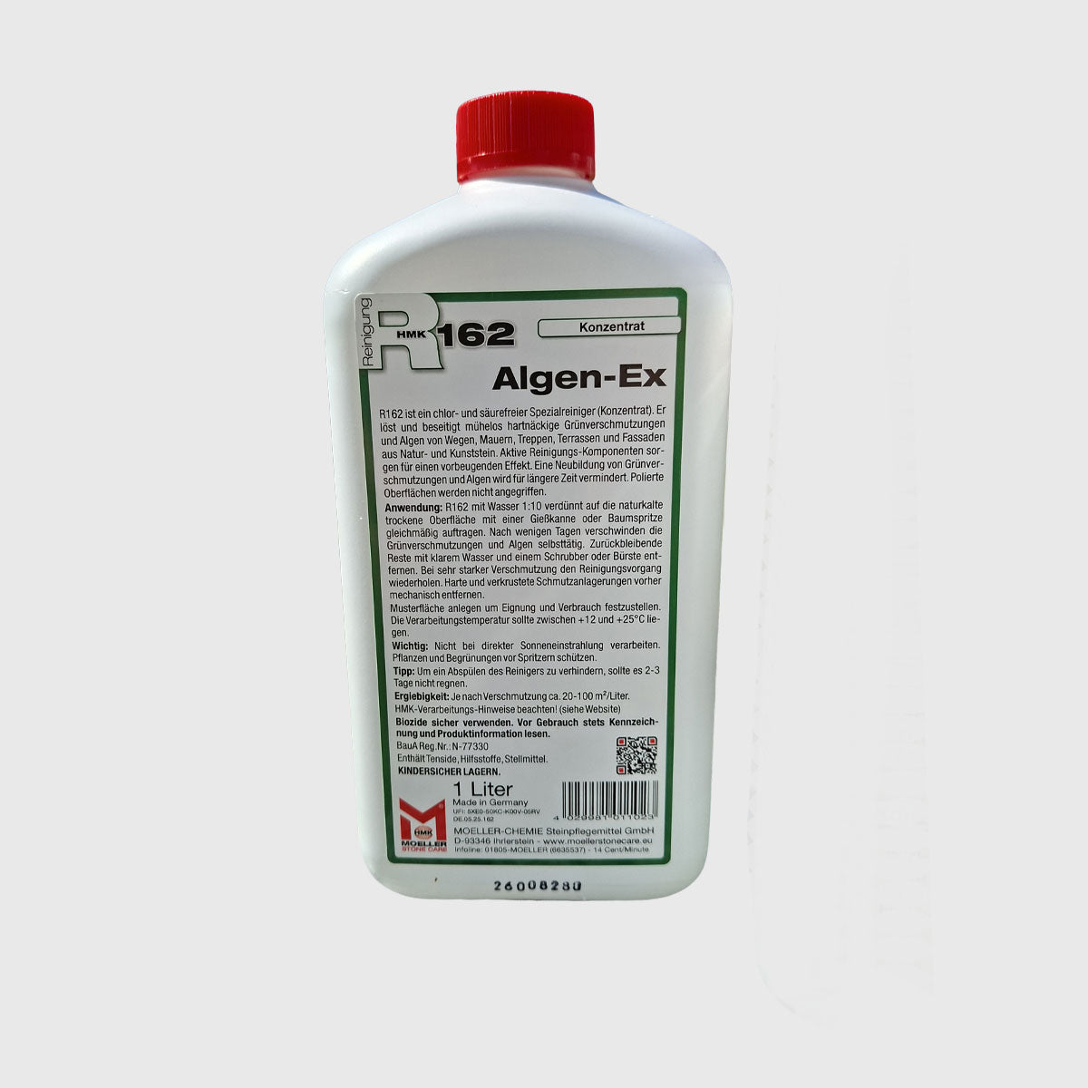 HMK R162 Algen-Ex Reiniger Konzentrat in 1 Liter Flasche zur Entfernung von Grünbelägen auf Naturstein und Kunststein
