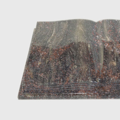 Granitbuch Himalaya Granit in Buchform mit Stütze für Grab oder Deckplatte