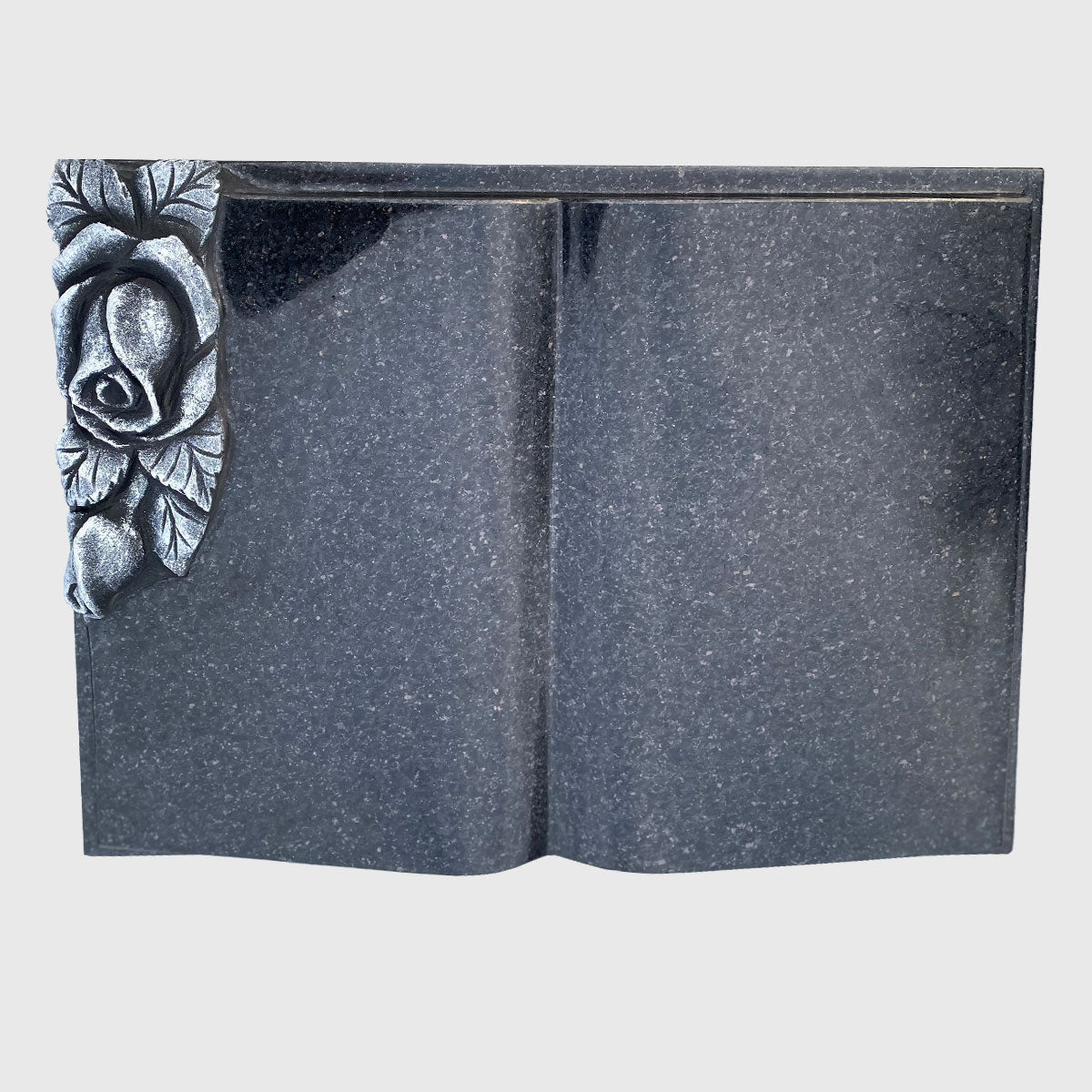 Liegestein Buch aus  Star Galaxy Granit mit Rosenornament