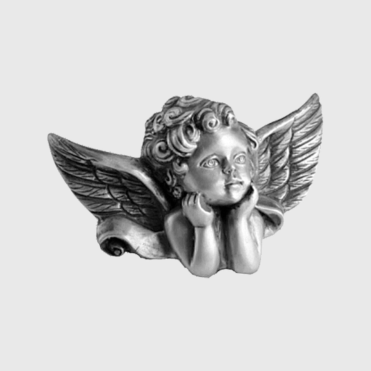 
Engel liegend mit Flügeln, erhältlich in Bronze oder Aluminium, als Grabschmuck.