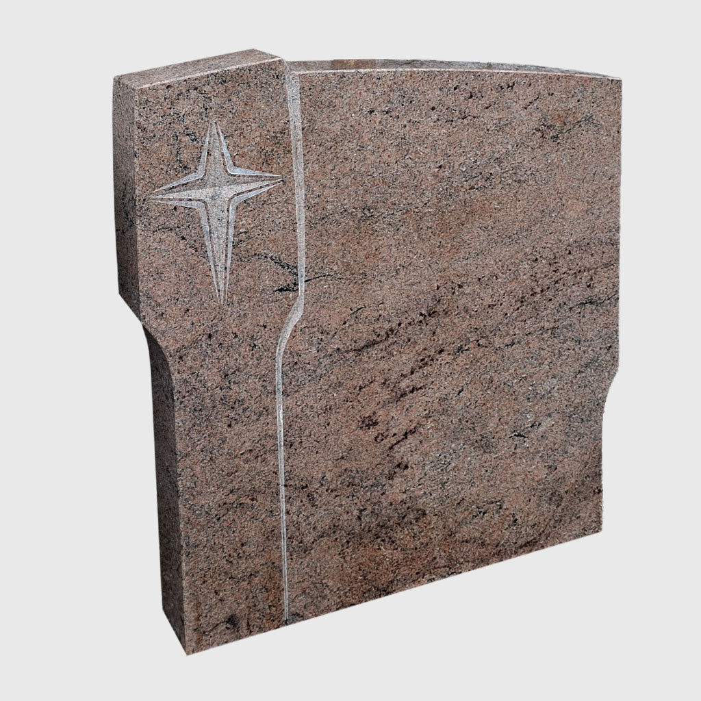 Grabstein aus Multicolor Red Granit mit Kreuz-Ornament