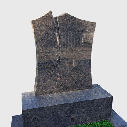 Einzelgrab aus Himalaya Granit – geschwungene Vertiefung &amp; edles Design