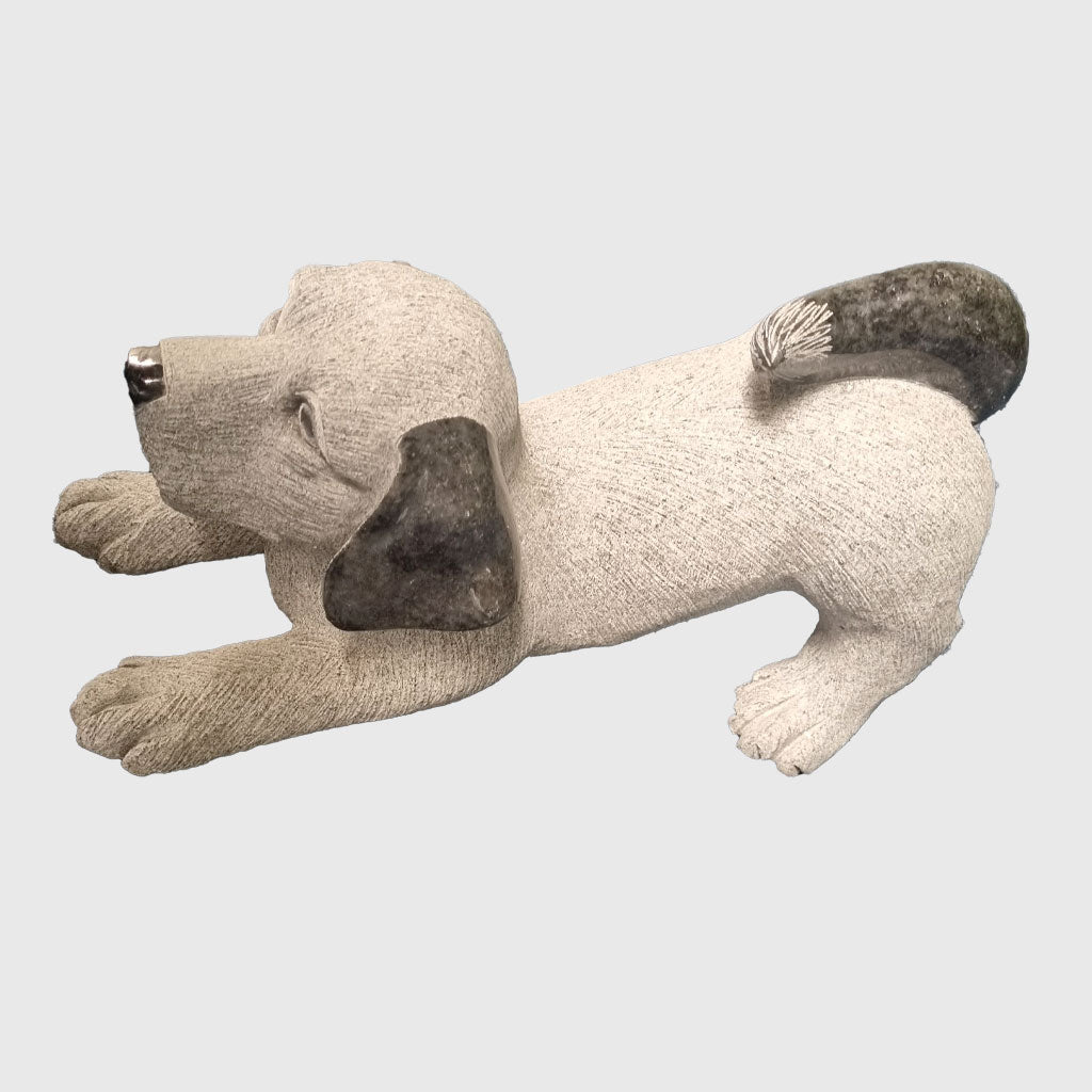 Hunde - Skulptur aus Orion Blue Granit