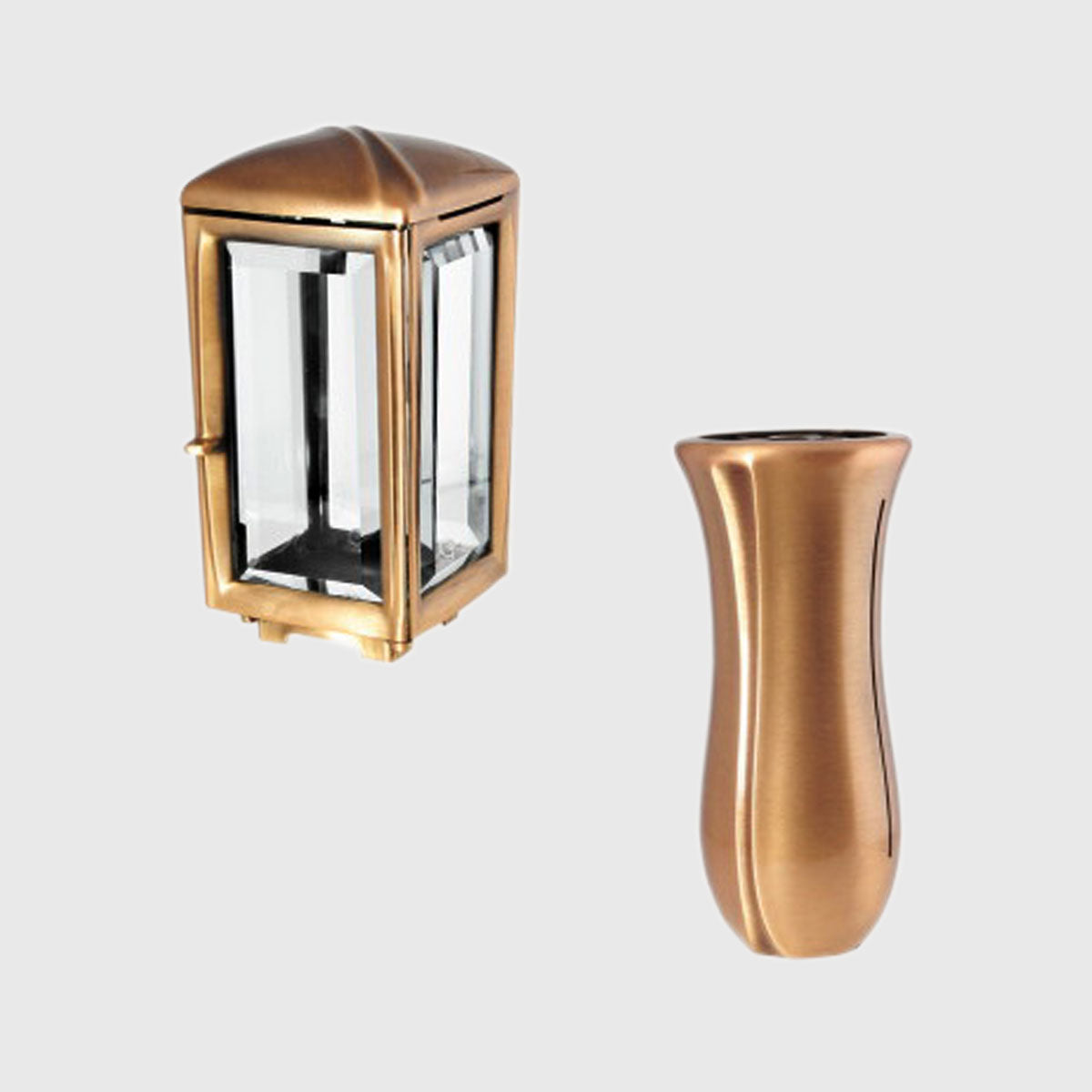 Set aus Laterne R5033 und Vase R6013 in Bronze – passend zur Schale 2514 – Stone Lounge