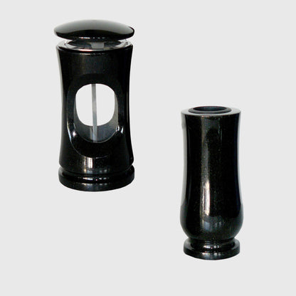 Blumenschale Premium Black Granit für Grabschmuck