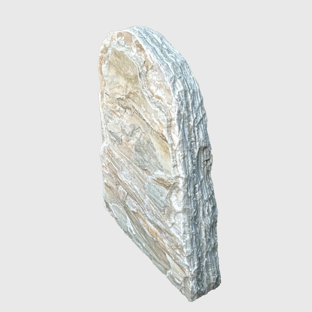 Natursteinfelsen Meteora Marmor, warme Beige- und Grautöne mit natürlicher Struktur – Stone Lounge