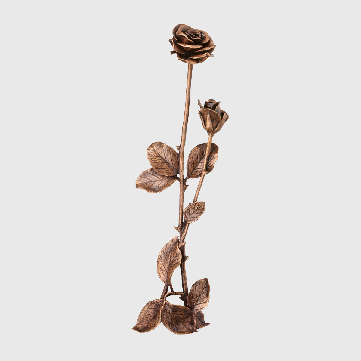 Rose Grabornament Bronze 51 cm für Grabstein Grabdekoration