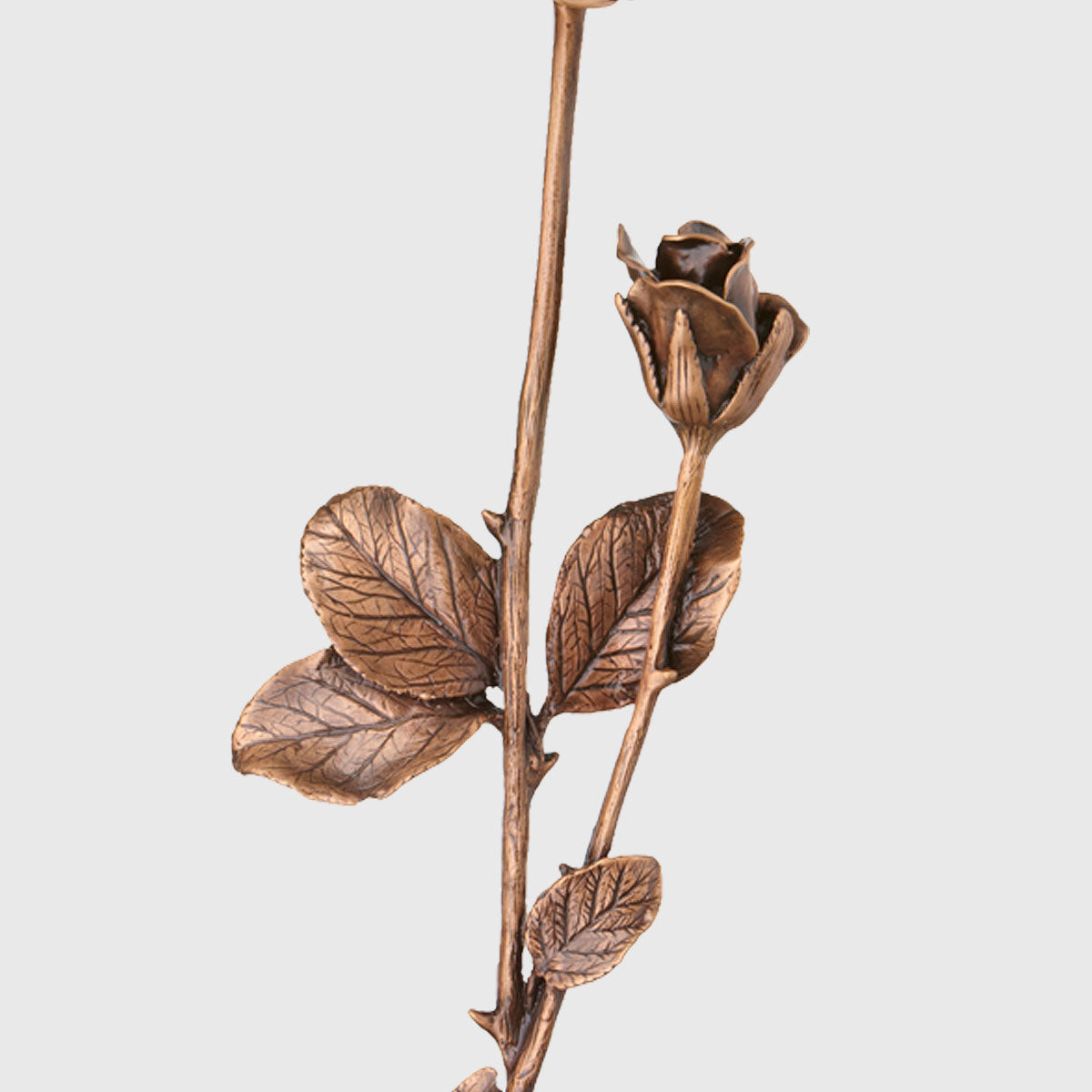 Rose Grabornament Bronze 51 cm für Grabstein Grabdekoration