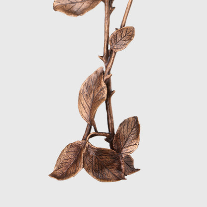 Rose Grabornament Bronze 51 cm für Grabstein Grabdekoration