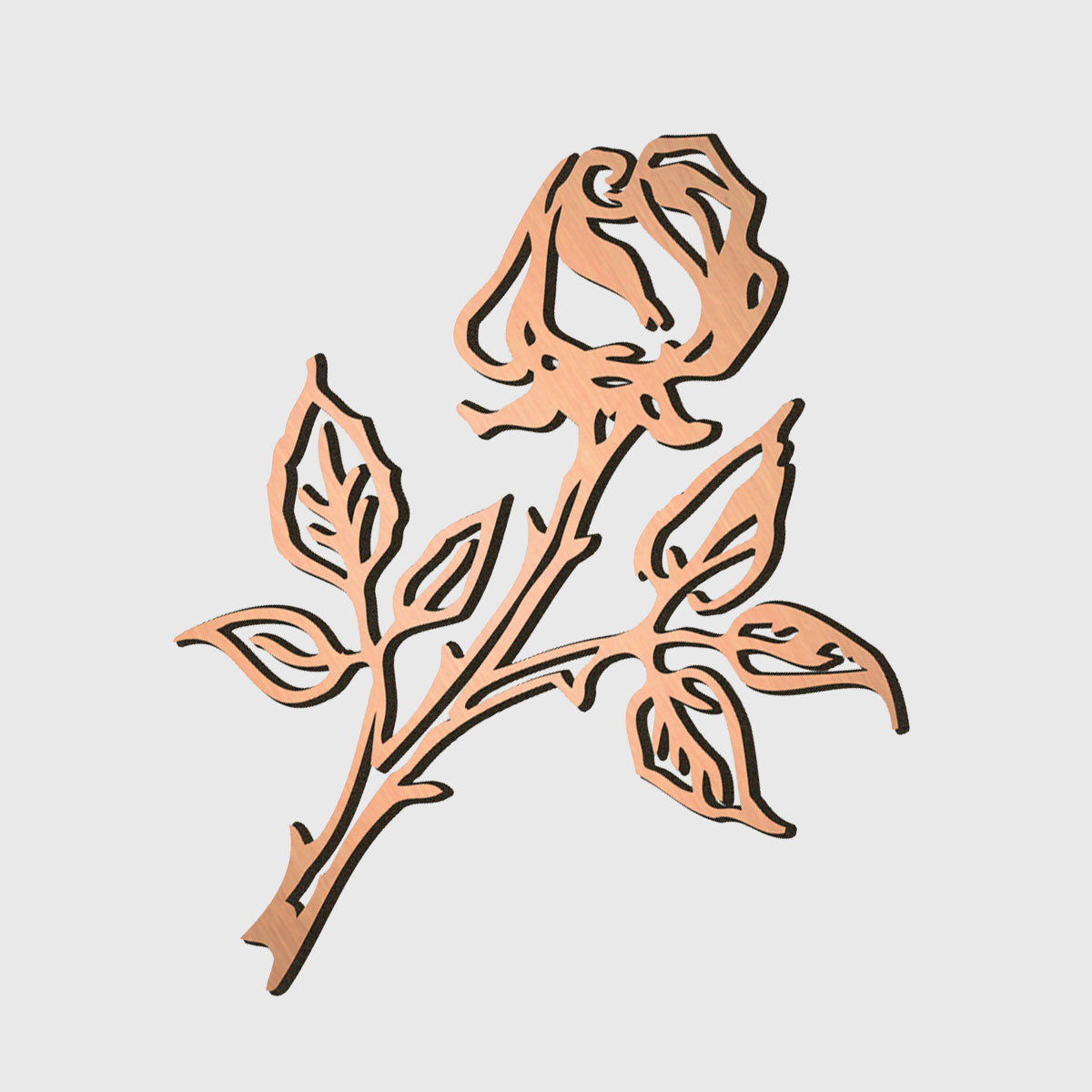 Rose Grabornament Bronze oder Edelstahl für Grabstein Grabdekoration