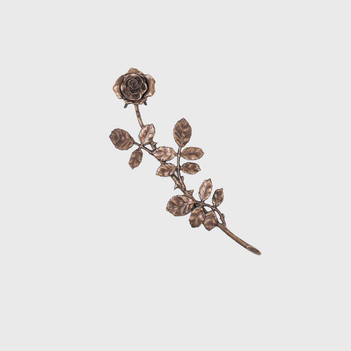 Bronze Rose plastisch gearbeitet 47 cm für Grabstein oder Grabplatte