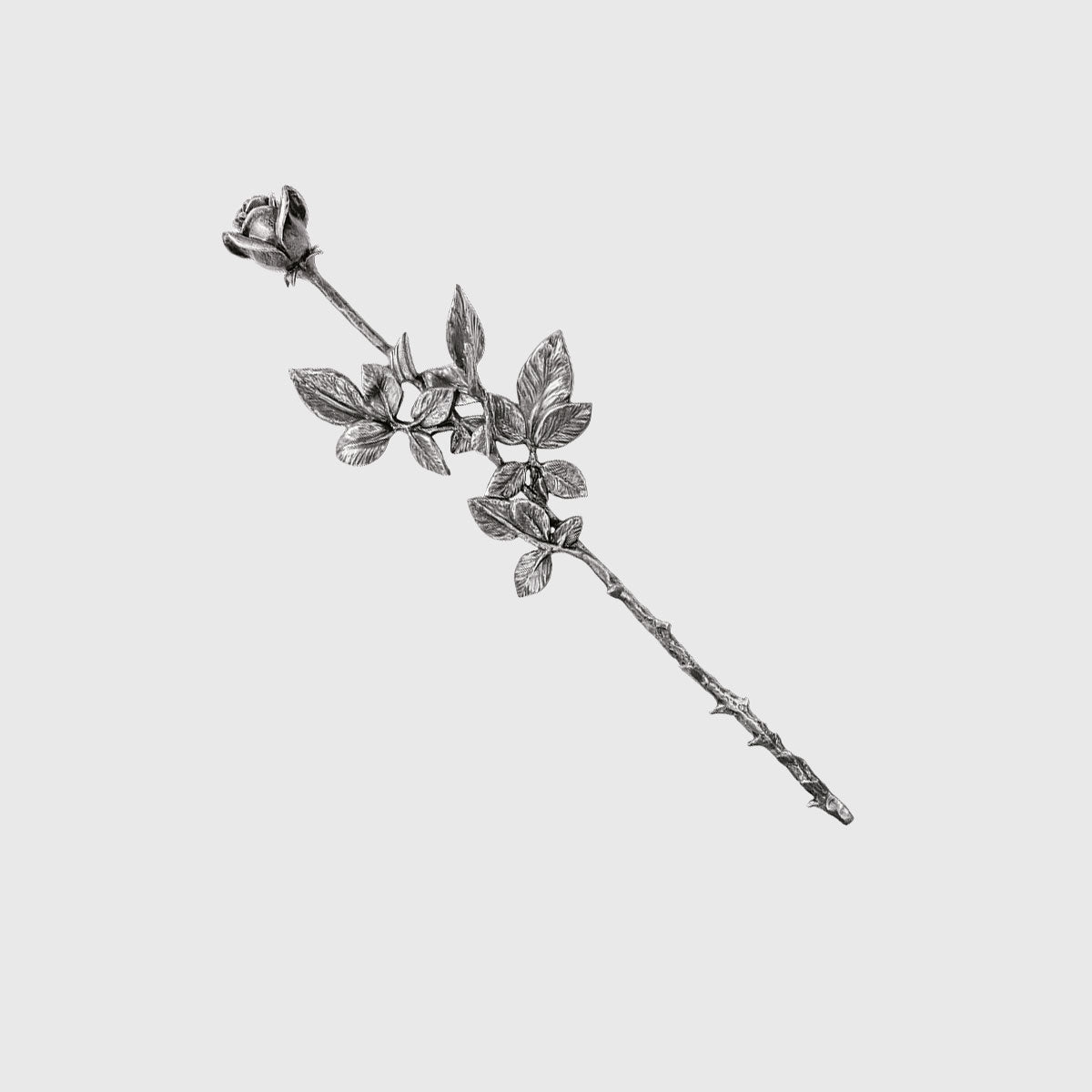 Aluminium Rose 69 cm plastisch gearbeitet für Grabstein