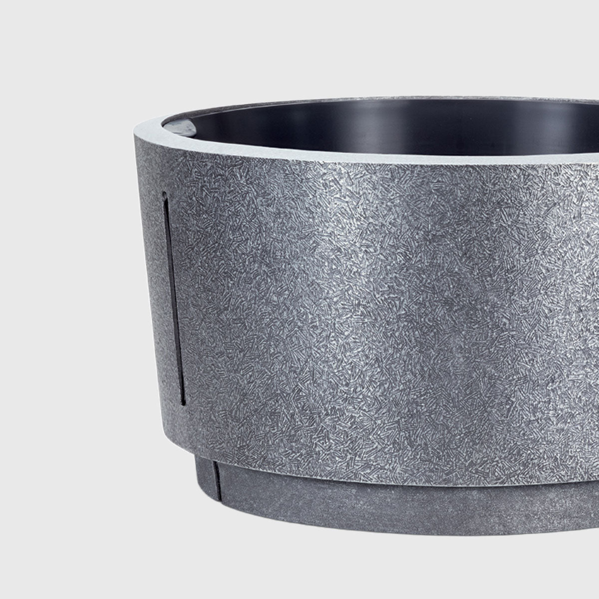 Aluminiumschale mit Blumeneinsatz für Grabgestaltung, 31 cm Durchmesser und 14 cm Höhe, auch in 26 cm erhältlich.