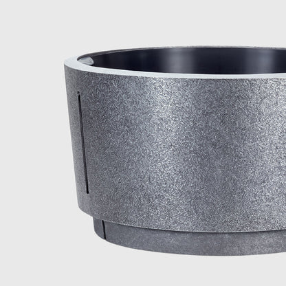 Aluminiumschale mit Blumeneinsatz für Grabgestaltung, 31 cm Durchmesser und 14 cm Höhe, auch in 26 cm erhältlich.