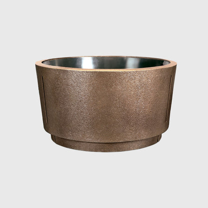 Bronzeschale mit Blumeneinsatz für Grabgestaltung, 31 cm Durchmesser und 14 cm Höhe, auch in 26 cm erhältlich.