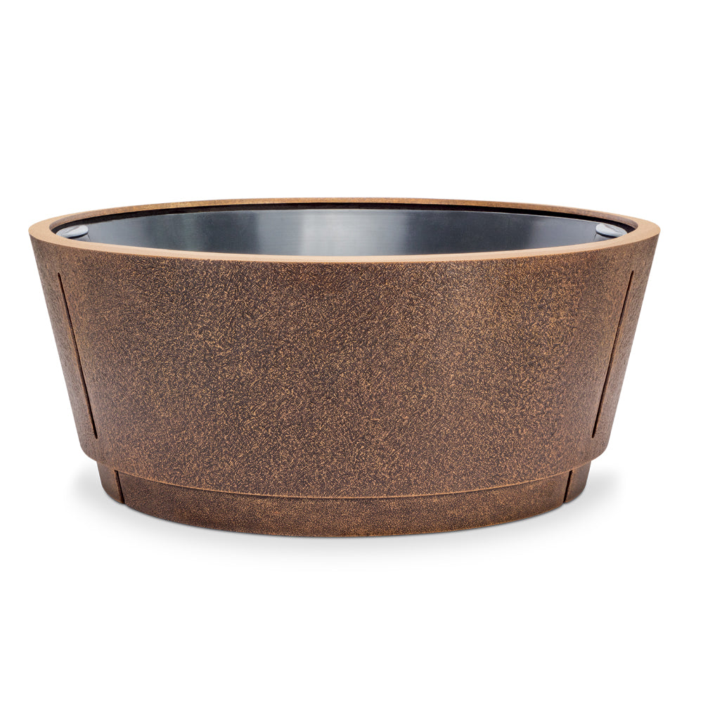 Bronzeschale für Grabgestaltung mit 41 cm Durchmesser und 18 cm Höhe in warmer Bronzeoptik.