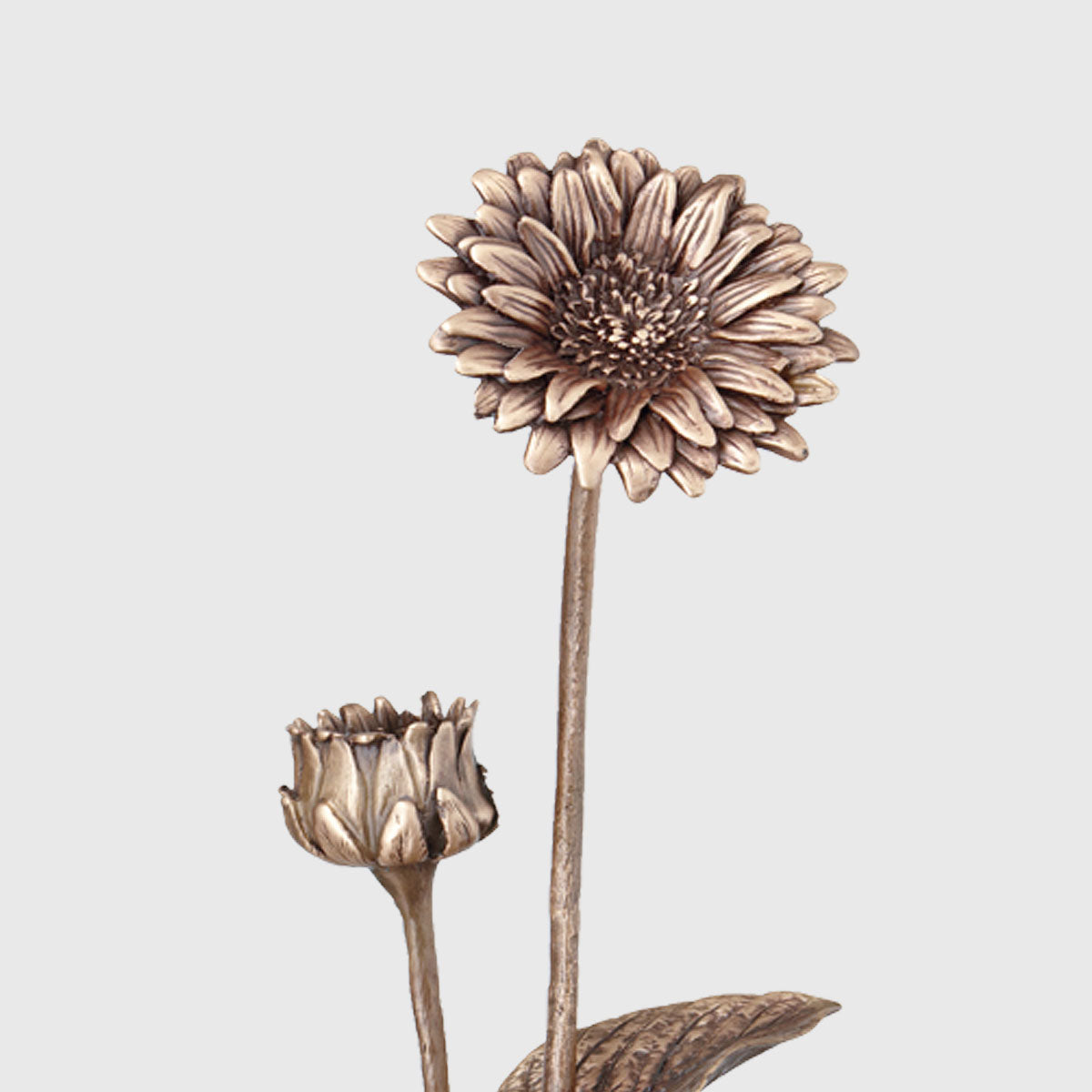 Sonnenblume Grabornament Bronze 53 cm für Grabstein Grabdekoration