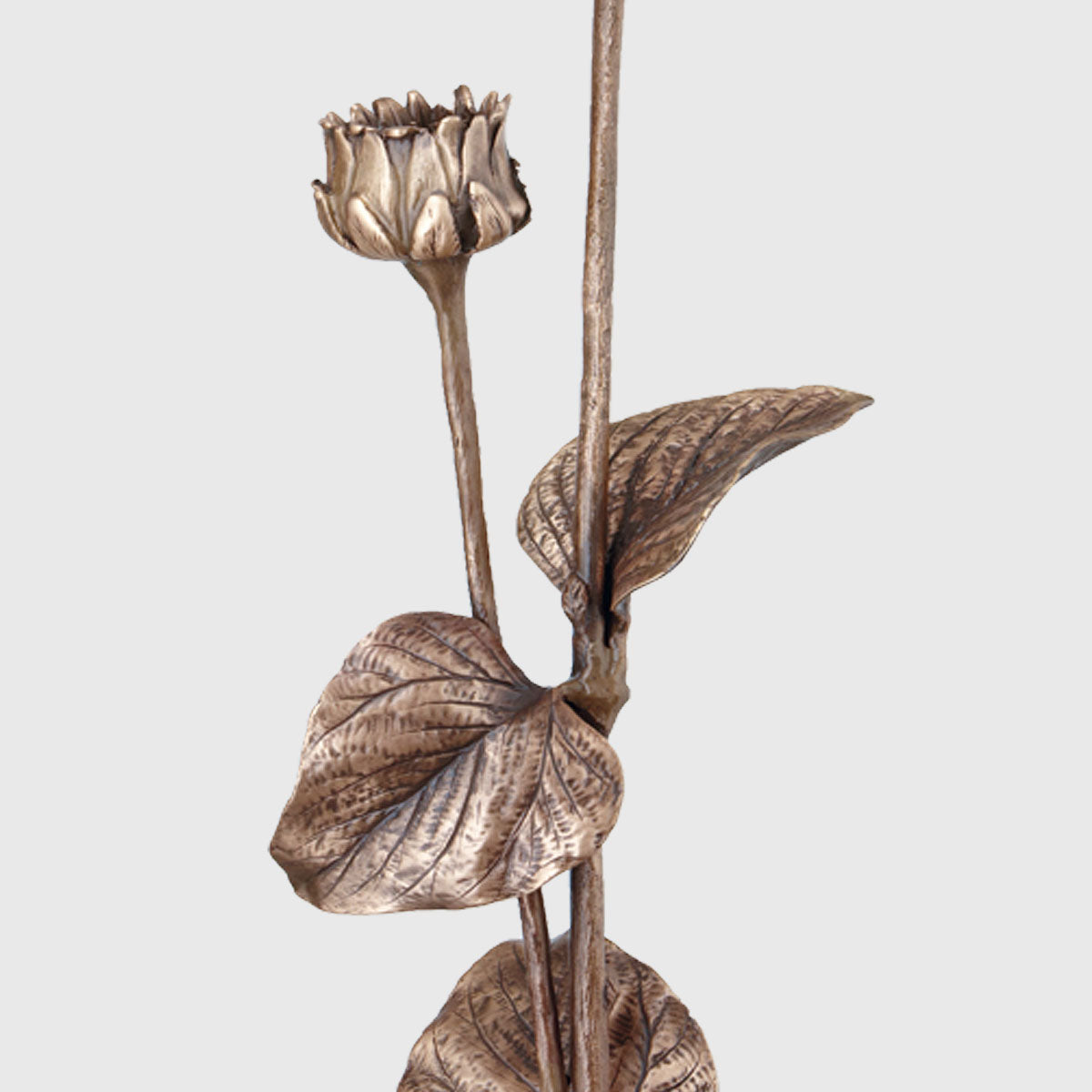 Sonnenblume Grabornament Bronze 53 cm für Grabstein Grabdekoration