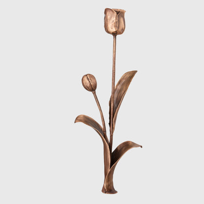 Tulpe Grabornament Bronze 51 cm für Grabstein Grabdekoration
