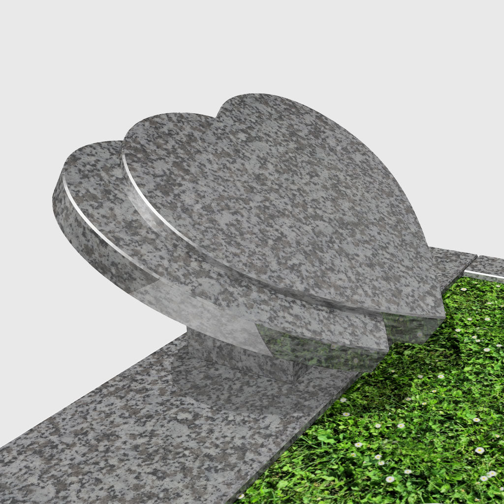 Urnengrabanlage mit Herzmotiv aus Tarn Granit