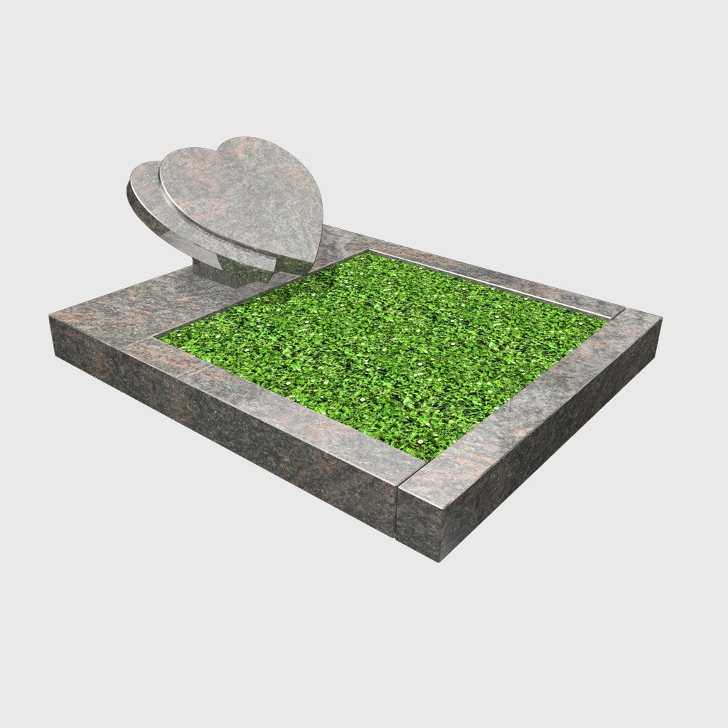 Urnengrabanlage mit Herzmotiv aus Tarn Granit